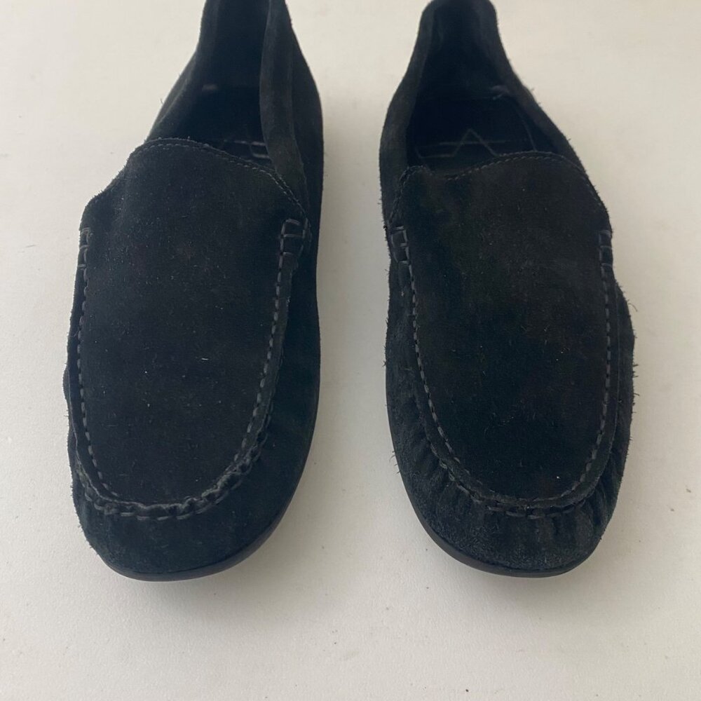 Aquatalia Flats Loafers Shoes Suede Black - Picture 2 of 10